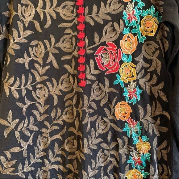 Royal Queen Dress Knit Embroidered Side Slits Pockets Sz XXL Gorgeous - Picture 4 of 7